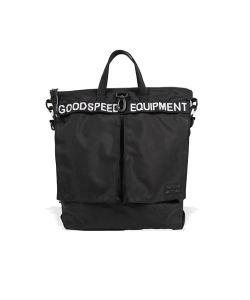 GOODSPEED equipment(グットスピードイクイップメント)の「Helmet Bag(トートバッグ・メンズ・オレンジ/ブラック/オフホワイト/ターコイズブルー・ONE SIZE)」の1枚目の写真