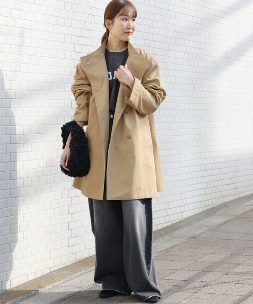 JOURNAL STANDARD relume（ジャーナルスタンダード　レリューム）の「［26SS新作］撥水 / スタンドポンチョコート（トレンチコート・レディース・ベージュ・36/38）」の3枚目の写真