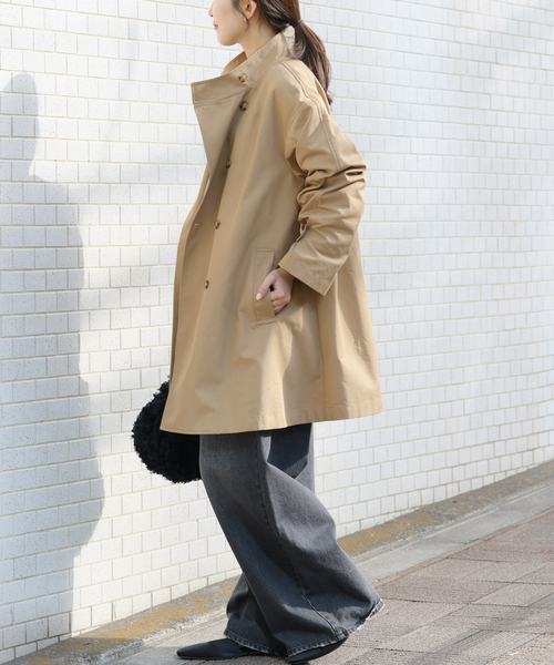 JOURNAL STANDARD relume（ジャーナルスタンダード　レリューム）の「［26SS新作］撥水 / スタンドポンチョコート（トレンチコート・レディース・ベージュ・36/38）」の4枚目の写真