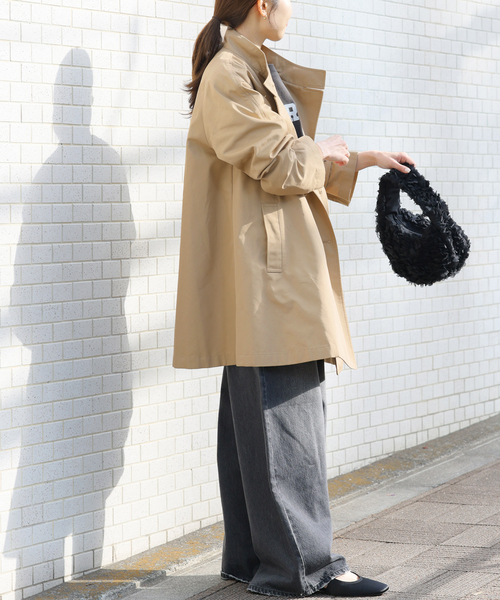 JOURNAL STANDARD relume（ジャーナルスタンダード　レリューム）の「［26SS新作］撥水 / スタンドポンチョコート（トレンチコート・レディース・ベージュ・36/38）」の5枚目の写真