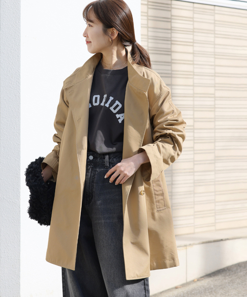 JOURNAL STANDARD relume（ジャーナルスタンダード　レリューム）の「［26SS新作］撥水 / スタンドポンチョコート（トレンチコート・レディース・ベージュ・36/38）」の7枚目の写真