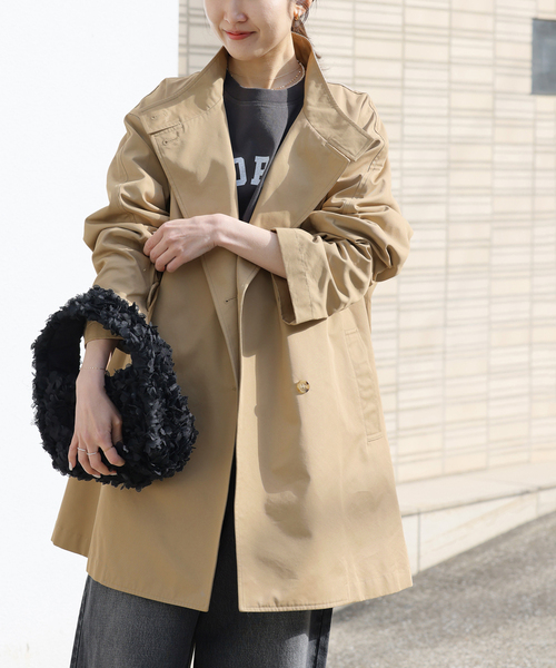 JOURNAL STANDARD relume（ジャーナルスタンダード　レリューム）の「［26SS新作］撥水 / スタンドポンチョコート（トレンチコート・レディース・ベージュ・36/38）」の8枚目の写真