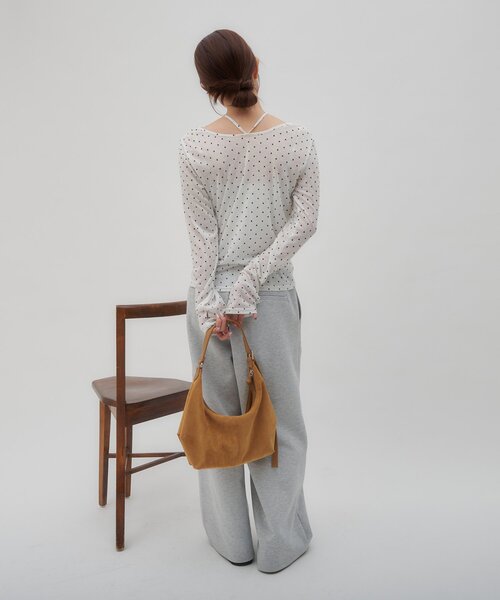 DISCOAT（ディスコート）の「【umm.】チョーカードットロングスリーブ（Tシャツ/カットソー・レディース・ブラック/オフホワイト・FREE）」の6枚目の写真