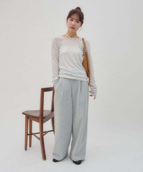 DISCOAT（ディスコート）の「【umm.】チョーカードットロングスリーブ（Tシャツ/カットソー・レディース・ブラック/オフホワイト・FREE）」の10枚目の写真