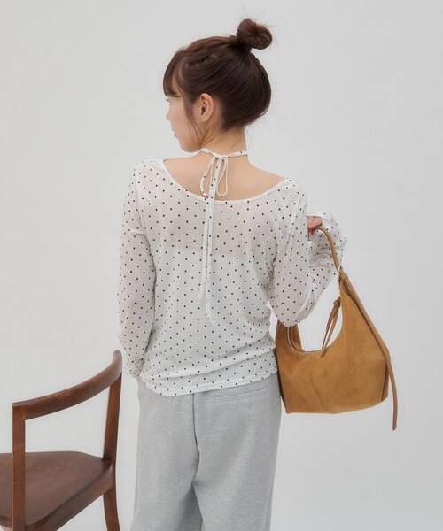DISCOAT（ディスコート）の「【umm.】チョーカードットロングスリーブ（Tシャツ/カットソー・レディース・ブラック/オフホワイト・FREE）」の12枚目の写真