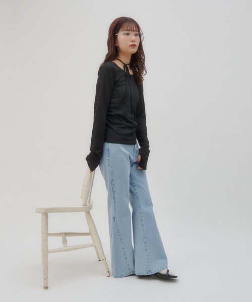 DISCOAT（ディスコート）の「【umm.】チョーカードットロングスリーブ（Tシャツ/カットソー・レディース・ブラック/オフホワイト・FREE）」の19枚目の写真