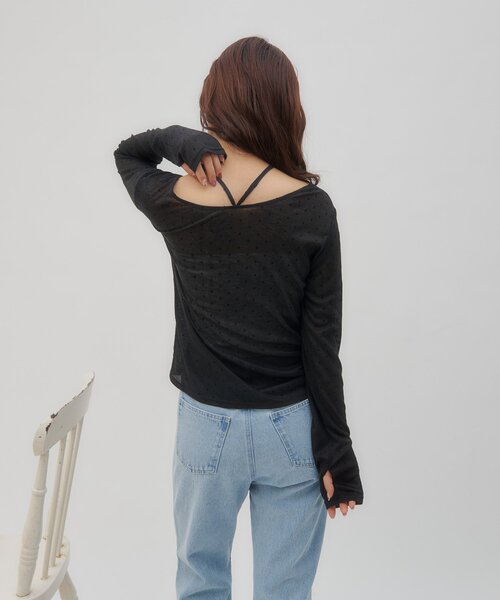 DISCOAT（ディスコート）の「【umm.】チョーカードットロングスリーブ（Tシャツ/カットソー・レディース・ブラック/オフホワイト・FREE）」の21枚目の写真