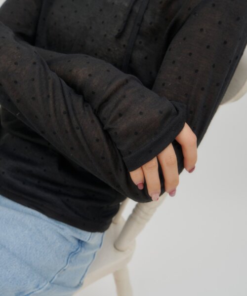 DISCOAT（ディスコート）の「【umm.】チョーカードットロングスリーブ（Tシャツ/カットソー・レディース・ブラック/オフホワイト・FREE）」の22枚目の写真