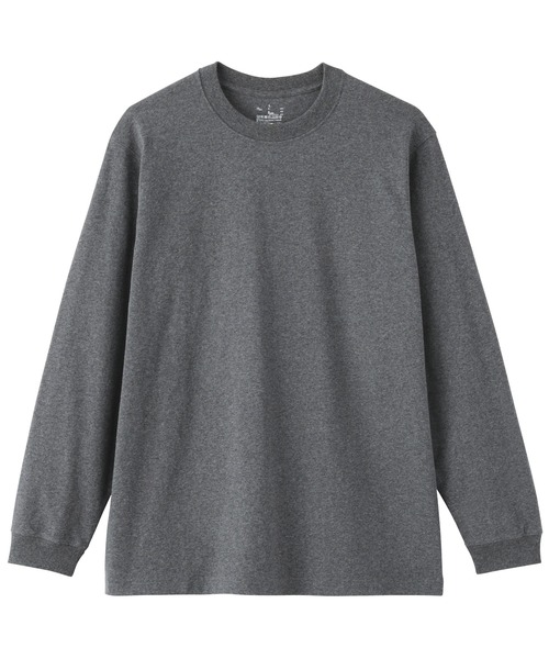 無印良品（ムジルシリョウヒン）の「紳士　洗いざらし太番手クルーネック長袖Ｔシャツ（Tシャツ/カットソー・メンズ・ブラウン系/スモーキーグリーン系/チャコールグレー/ブルー系/ホワイト・L/XL/S/M）」の17枚目の写真