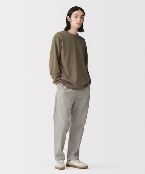 無印良品（ムジルシリョウヒン）の「紳士　洗いざらし太番手クルーネック長袖Ｔシャツ（Tシャツ/カットソー・メンズ・ブラウン系/スモーキーグリーン系/チャコールグレー/ブルー系/ホワイト・L/XL/S/M）」の19枚目の写真