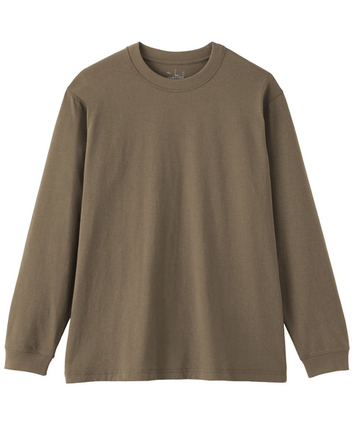 無印良品（ムジルシリョウヒン）の「紳士　洗いざらし太番手クルーネック長袖Ｔシャツ（Tシャツ/カットソー・メンズ・ブラウン系/スモーキーグリーン系/チャコールグレー/ブルー系/ホワイト・L/XL/S/M）」の8枚目の写真