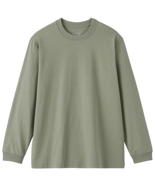 無印良品（ムジルシリョウヒン）の「紳士　洗いざらし太番手クルーネック長袖Ｔシャツ（Tシャツ/カットソー・メンズ・ブラウン系/スモーキーグリーン系/チャコールグレー/ブルー系/ホワイト・L/XL/S/M）」の11枚目の写真