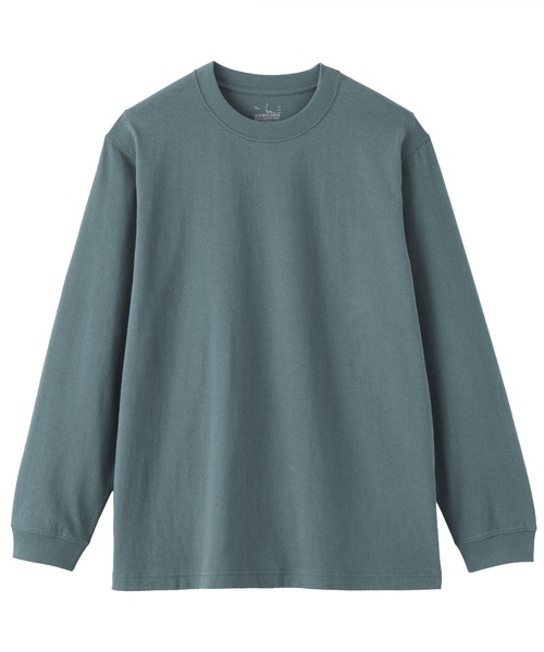 無印良品（ムジルシリョウヒン）の「紳士　洗いざらし太番手クルーネック長袖Ｔシャツ（Tシャツ/カットソー・メンズ・ブラウン系/スモーキーグリーン系/チャコールグレー/ブルー系/ホワイト・L/XL/S/M）」の6枚目の写真