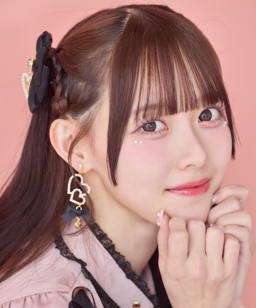 ROJITA（ロジータ）の「シフォンリボンクリップセット（バレッタ/ヘアクリップ・レディース・ブラック/ピンク・FREE）」の9枚目の写真