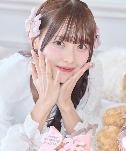 ROJITA（ロジータ）の「シフォンリボンクリップセット（バレッタ/ヘアクリップ・レディース・ブラック/ピンク・FREE）」の11枚目の写真