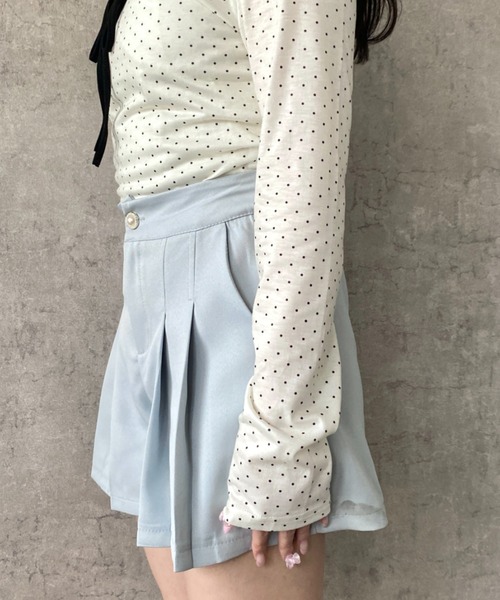 Mejoul(メジュール)の「【2026春夏新作】ハイウエスト タックフレア ショートパンツ(その他パンツ・レディース・ブラック/ライトブルー/ホワイト・M/L)」の22枚目の写真