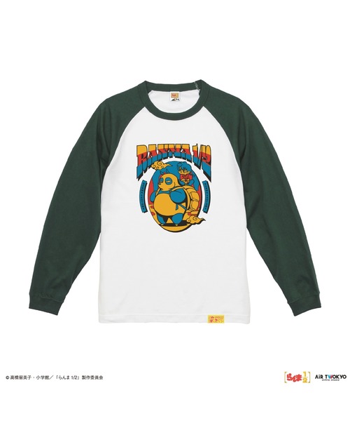 AIR TWOKYO（エアトゥーキョー）の「TVアニメ「らんま1/2」第2弾 ポップイラストラグランスリーブTシャツ 3（早乙女乱馬 & 玄馬（パンダ)）（Tシャツ/カットソー・レディース・ホワイト×グリーン・MEDIUM/X-LARGE/LARGE）」の3枚目の写真