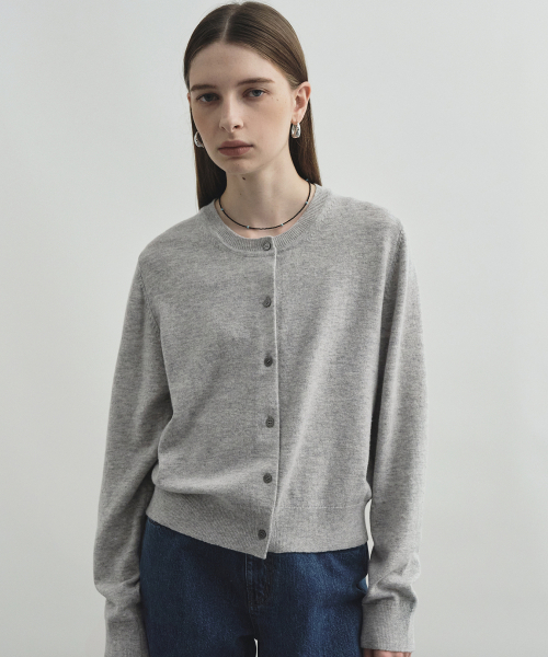 MONGDOL（モンドル）の「ウールカシミヤラウンドネックカーディガングレーMDCD026GRAY（カーディガン/ボレロ・レディース・その他・MEDIUM/SMALL）」の3枚目の写真