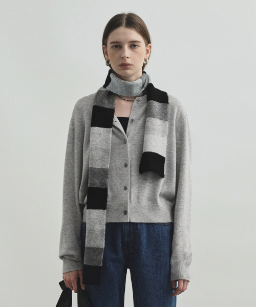 MONGDOL（モンドル）の「ウールカシミヤラウンドネックカーディガングレーMDCD026GRAY（カーディガン/ボレロ・レディース・その他・MEDIUM/SMALL）」の5枚目の写真