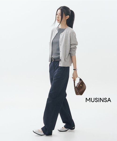 MONGDOL（モンドル）の「ウールカシミヤラウンドネックカーディガングレーMDCD026GRAY（カーディガン/ボレロ・レディース・その他・MEDIUM/SMALL）」の8枚目の写真