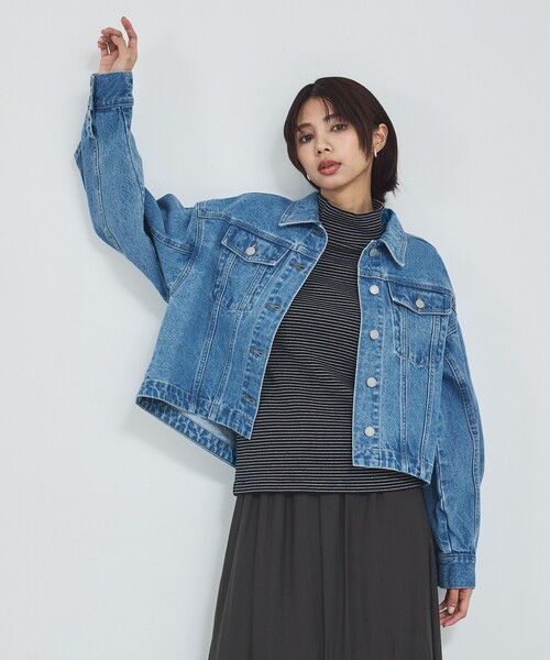 OLUN バルーンショートデニムジャケット balloon short denim jacket/バルーンショートデニムジャケット