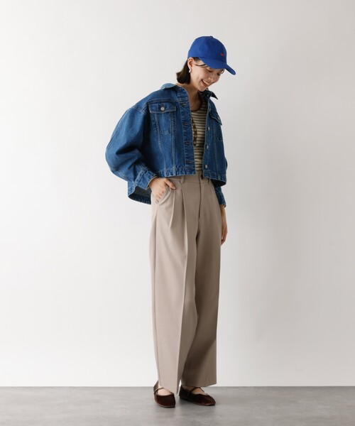 abahouse mavie（アバハウスマヴィ）の「【オリジナル】デニムショートジャケット/バルーン袖/長袖/羽織/春服（デニムジャケット・レディース・グレー/ライトブルー/サックスブルー・フリー）」の6枚目の写真