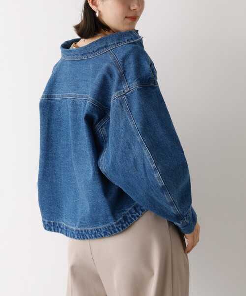 abahouse mavie（アバハウスマヴィ）の「【オリジナル】デニムショートジャケット/バルーン袖/長袖/羽織/春服（デニムジャケット・レディース・グレー/ライトブルー/サックスブルー・フリー）」の8枚目の写真