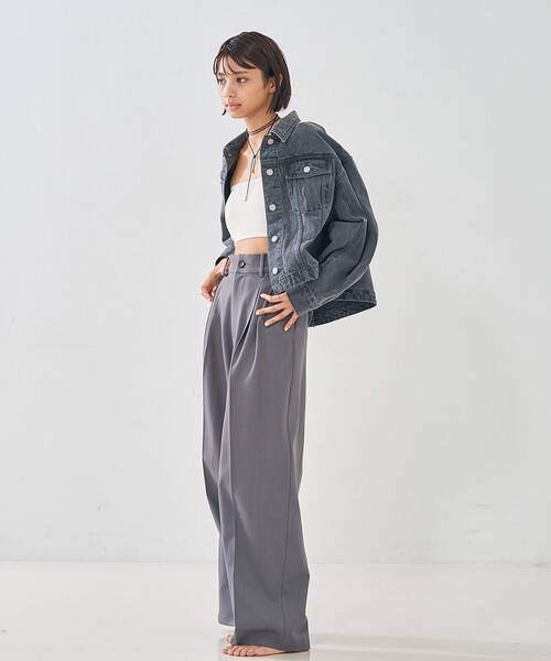 abahouse mavie（アバハウスマヴィ）の「【オリジナル】デニムショートジャケット/バルーン袖/長袖/羽織/春服（デニムジャケット・レディース・グレー/ライトブルー/サックスブルー・フリー）」の14枚目の写真