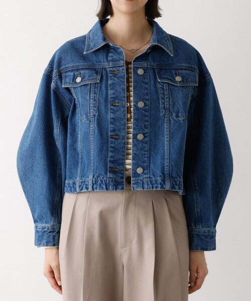 abahouse mavie（アバハウスマヴィ）の「【オリジナル】デニムショートジャケット/バルーン袖/長袖/羽織/春服（デニムジャケット・レディース・グレー/ライトブルー/サックスブルー・フリー）」の20枚目の写真