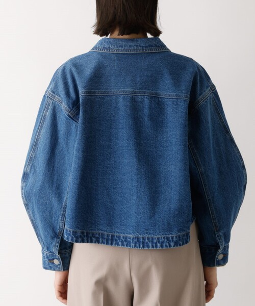 abahouse mavie（アバハウスマヴィ）の「【オリジナル】デニムショートジャケット/バルーン袖/長袖/羽織/春服（デニムジャケット・レディース・グレー/ライトブルー/サックスブルー・フリー）」の22枚目の写真