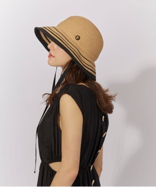 Chapeau d' O(シャポードオー)の「Chapeau d' O Lame Si_Border Hat / シャポードオー(ハット・レディース・ベージュ/ライトベージュ/ピンク・M/57.5cm)」の4枚目の写真