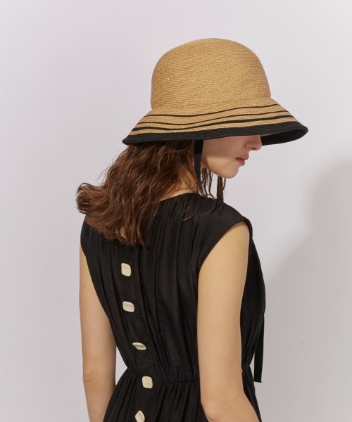 Chapeau d' O(シャポードオー)の「Chapeau d' O Lame Si_Border Hat / シャポードオー(ハット・レディース・ベージュ/ライトベージュ/ピンク・M/57.5cm)」の6枚目の写真