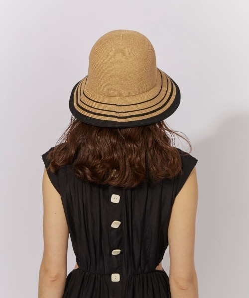 Chapeau d' O(シャポードオー)の「Chapeau d' O Lame Si_Border Hat / シャポードオー(ハット・レディース・ベージュ/ライトベージュ/ピンク・M/57.5cm)」の7枚目の写真