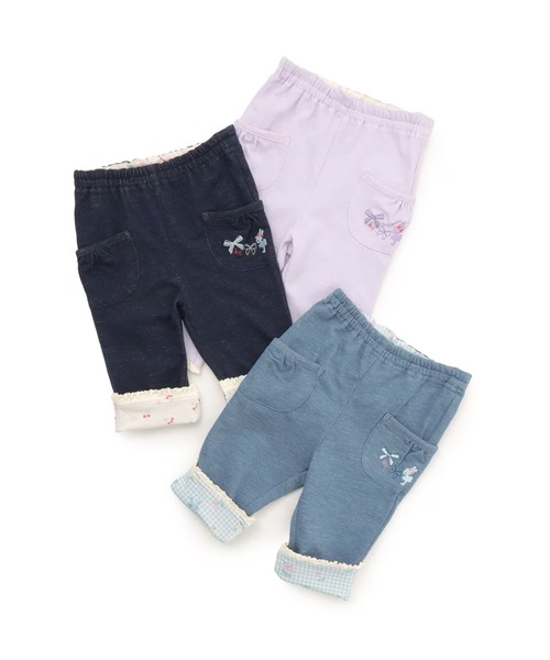 KP(ケーピー)の「デニム風ニットツイル 裾折り返しパンツ 7分丈(その他パンツ・キッズ・ネイビー/ラベンダー/ブルー・80cm/90cm/100cm/110cm/120cm/130cm/140cm/150cm/160cm)」の22枚目の写真