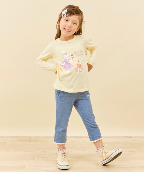 KP(ケーピー)の「デニム風ニットツイル 裾折り返しパンツ 7分丈(その他パンツ・キッズ・ネイビー/ラベンダー/ブルー・80cm/90cm/100cm/110cm/120cm/130cm/140cm/150cm/160cm)」の4枚目の写真