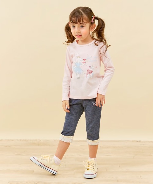 KP(ケーピー)の「デニム風ニットツイル 裾折り返しパンツ 7分丈(その他パンツ・キッズ・ネイビー/ラベンダー/ブルー・80cm/90cm/100cm/110cm/120cm/130cm/140cm/150cm/160cm)」の8枚目の写真