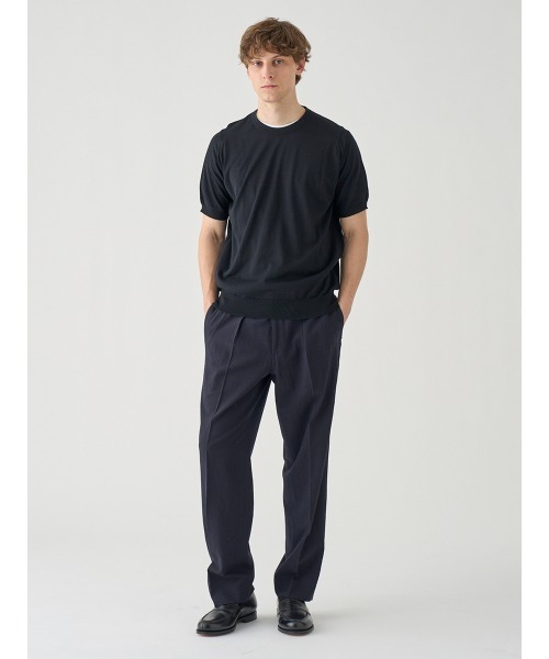 JOHN SMEDLEY(ジョンスメドレー)の「ウォッシュドウールホップサック テーパードトラウザー(その他パンツ・メンズ・ネイビー・2/3)」の1枚目の写真