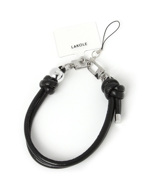 LAKOLE(ラコレ)の「シルバービーズハンドストラップ / 644825(スマホグッズ・レディース・ブラック/グレー/その他1・FREE)」の1枚目の写真