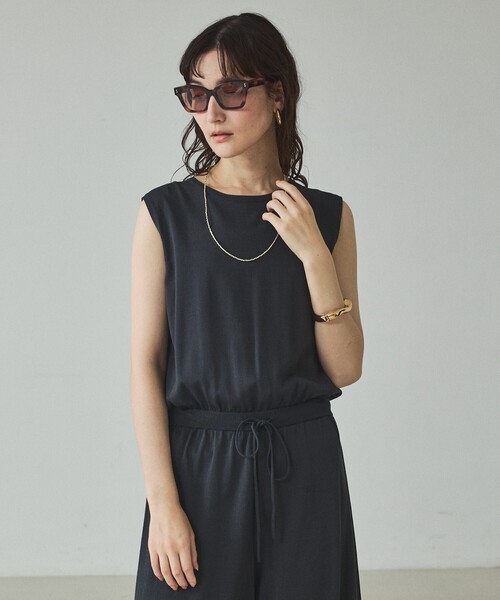 qualite(カリテ)の「【接触冷感】レーヨンストレッチオールインワン/春服/夏服/オフィスカジュアル(ワンピース・レディース・チャコールグレー/グレー・38/36)」の22枚目の写真