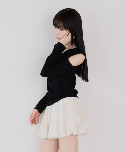 Siel(シエル)の「オープンショルダーカットソー(Tシャツ/カットソー・レディース・グレー/ホワイト/ブラック・FREE)」の19枚目の写真