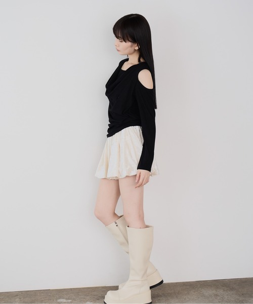Siel(シエル)の「オープンショルダーカットソー(Tシャツ/カットソー・レディース・グレー/ホワイト/ブラック・FREE)」の11枚目の写真