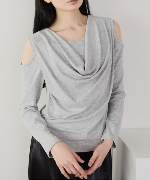 Siel(シエル)の「オープンショルダーカットソー(Tシャツ/カットソー・レディース・グレー/ホワイト/ブラック・FREE)」の12枚目の写真