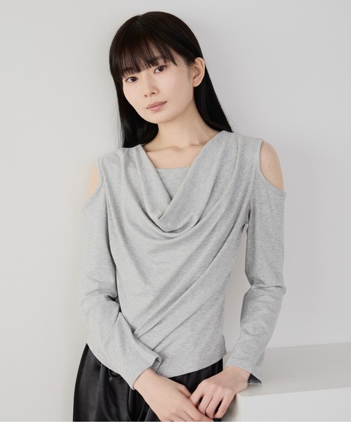 Siel(シエル)の「オープンショルダーカットソー(Tシャツ/カットソー・レディース・グレー/ホワイト/ブラック・FREE)」の13枚目の写真