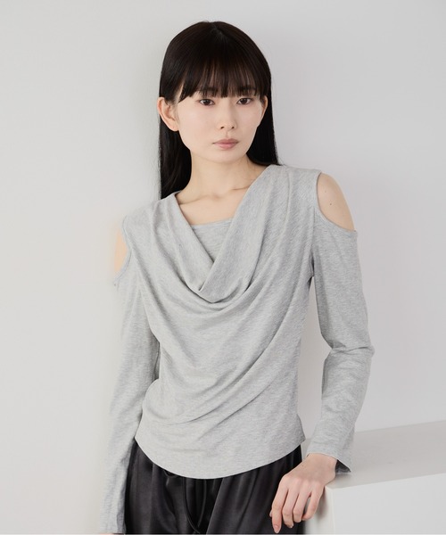 Siel(シエル)の「オープンショルダーカットソー(Tシャツ/カットソー・レディース・グレー/ホワイト/ブラック・FREE)」の14枚目の写真