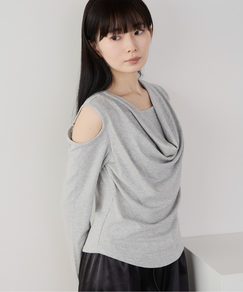 Siel(シエル)の「オープンショルダーカットソー(Tシャツ/カットソー・レディース・グレー/ホワイト/ブラック・FREE)」の15枚目の写真