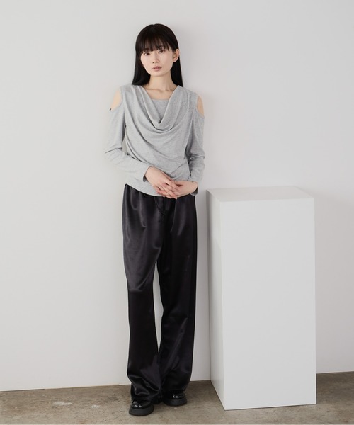 Siel(シエル)の「オープンショルダーカットソー(Tシャツ/カットソー・レディース・グレー/ホワイト/ブラック・FREE)」の7枚目の写真
