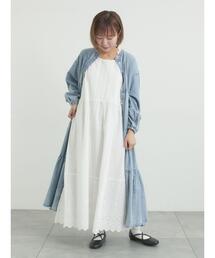 【抗菌防臭】スカラップレースペチワンピース