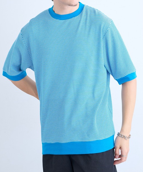 Healthknit(ヘルスニット)の「【Healthknit】26SS Basic Waffle Ribbed-Hem Crewneck S/S 633S(Tシャツ/カットソー・メンズ・ロイヤルブルー/ブラック系1/ブラック・M/XL/L)」の14枚目の写真