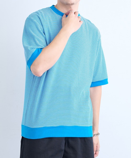 Healthknit(ヘルスニット)の「【Healthknit】26SS Basic Waffle Ribbed-Hem Crewneck S/S 633S(Tシャツ/カットソー・メンズ・ロイヤルブルー/ブラック系1/ブラック・M/XL/L)」の15枚目の写真