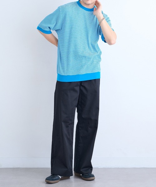 Healthknit(ヘルスニット)の「【Healthknit】26SS Basic Waffle Ribbed-Hem Crewneck S/S 633S(Tシャツ/カットソー・メンズ・ロイヤルブルー/ブラック系1/ブラック・M/XL/L)」の17枚目の写真